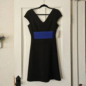 Julia Jordan Colorblock Cocktail Dress Size 4, Cap Sleeves, Back Cutouts